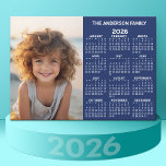 Magnetic Calendar - Photo Full Year View Modern<br><div class="desc">A very useful item for school or home office. This shows a full year view of all dates. A calendar printed on a magnet combines practicality with convenience, transforming a workspace essential into a time-management tool. This innovative design features a full-year or monthly calendar layout integrated into the magnet's surface,...</div>