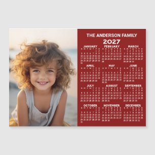 Magnetic Calendar - Photo Full Year View Modern
