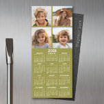 Magnetic Calendar with Photo Collage - Olive Green<br><div class="desc">A very useful item for school or home office. This shows a full year view of all dates. A calendar printed on a magnet combines practicality with convenience, transforming a workspace essential into a time-management tool. This innovative design features a full-year or monthly calendar layout integrated into the magnet's surface,...</div>