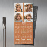 Magnetic Calendar with Photo Collage - Terra Cotta<br><div class="desc">A very useful item for school or home office. This shows a full year view of all dates. A calendar printed on a magnet combines practicality with convenience, transforming a workspace essential into a time-management tool. This innovative design features a full-year or monthly calendar layout integrated into the magnet's surface,...</div>