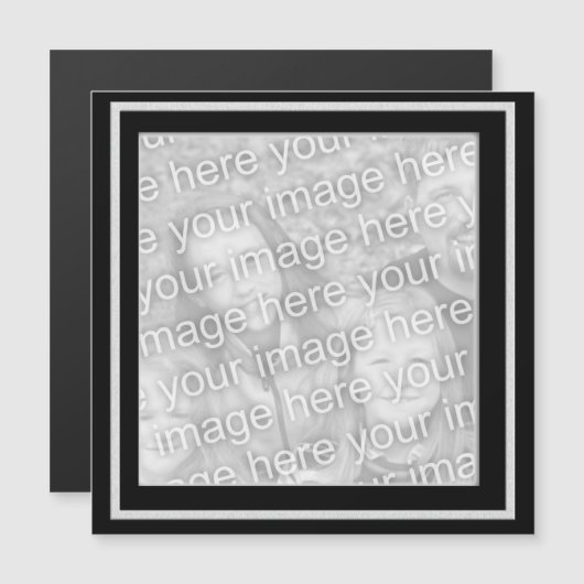 Magnetic Card - Black Square Frame Template (Front/Back)