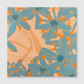 Magnetic Card Contemporary Leaf Design in Peach (Front)