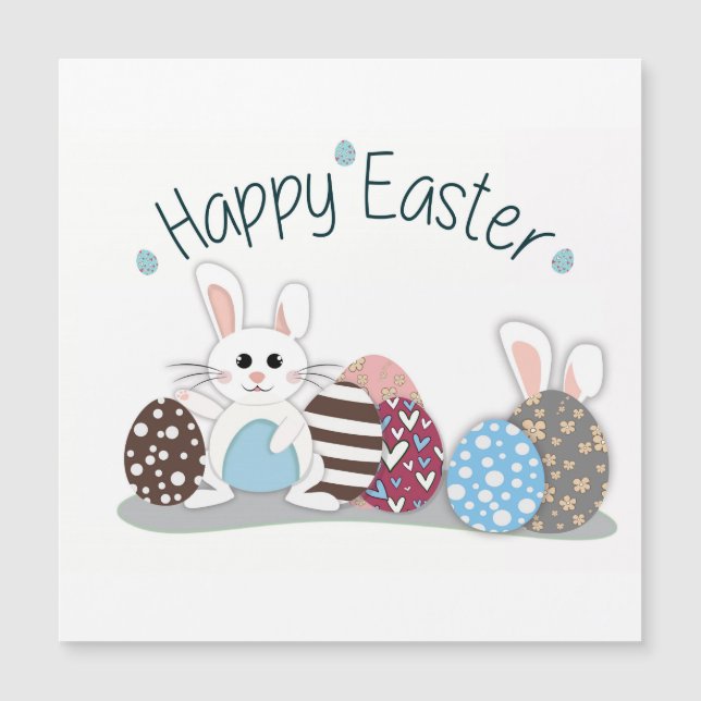 Magnetic Card Easter Couple "Happy Easter" (Front)