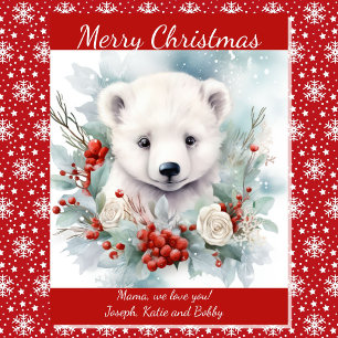Magnetic Card for Grandma Cute Polar Bear