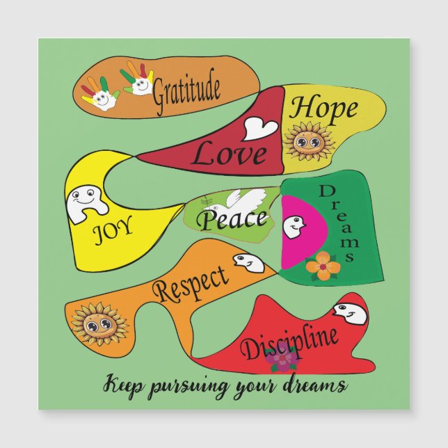 Magnetic Card  Keep pursuing your dreams (Front)