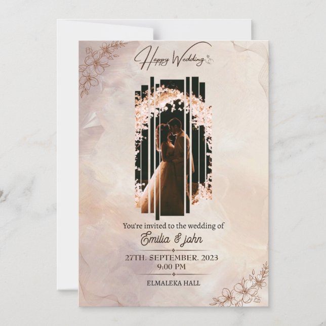 Magnetic Card,  Size: 5" x 7", Envelopes: White Invitation (Front)