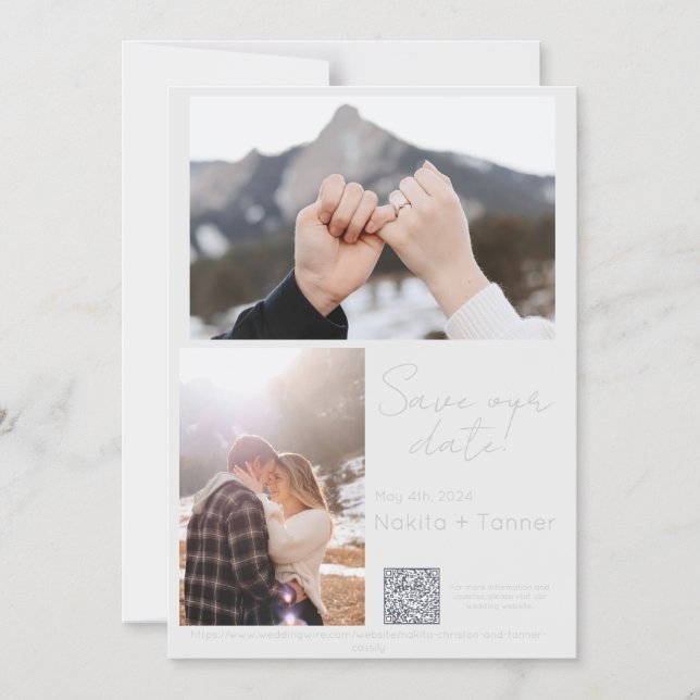 Magnetic Card,  Size: 5" x 7", Envelopes: White Magnetic Invitation (Front)