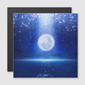 Magnetic card super full moon sea sight (Front/Back)
