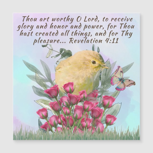 Magnetic Card with bible verse -nature art (Front)