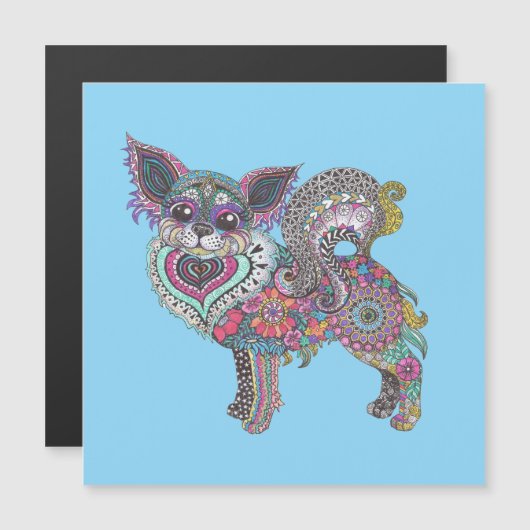 Magnetic Card with Chihuahua design (Front/Back)