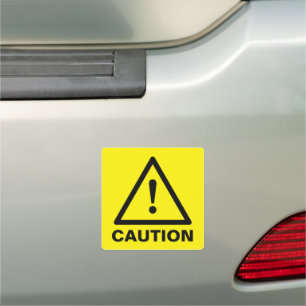 Magnetic caution sign - exclamation mark triangle