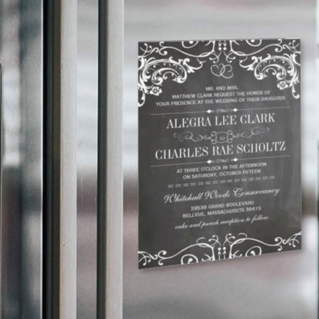 Magnetic Chalkboard Vintage Typography Invitation (Creator Uploaded)