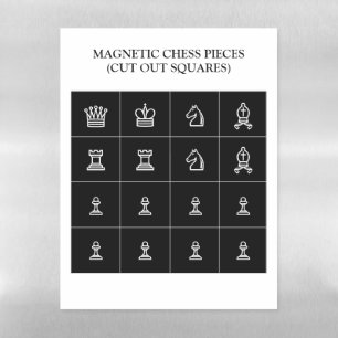 Magnetic chess board pieces for lessons and games