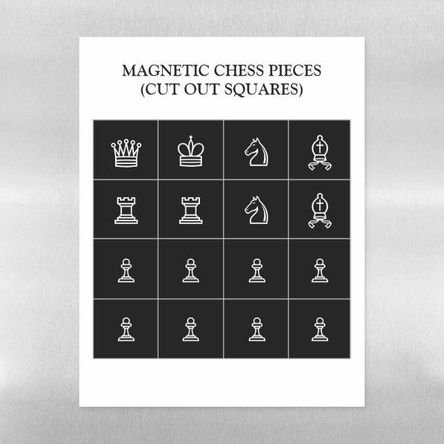 Magnetic chess board pieces for lessons and games (Vertical)