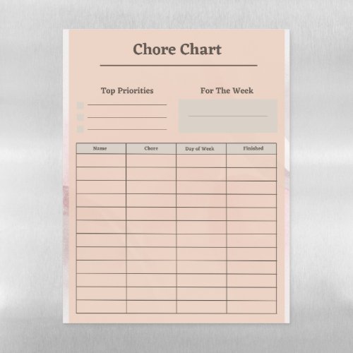 Magnetic Chore Chart Magnetic Dry Erase Sheet