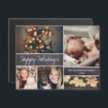 Magnetic Christmas Family Collage Photo Holidays<br><div class="desc">Magnetic Christmas cards is a unique and fun way to make it easy for family to display your holiday cards. Personalize this photo collage with your greeting (Happy Holidays is editable) and photos. modern with a chalkboard blocks.</div>