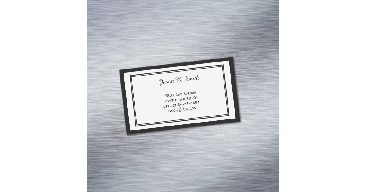 Magnetic Classic Bordered Calling Card | Zazzle