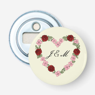 Magnetic Cream Bottle Opener with pink heart and r