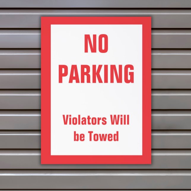 Magnetic Custom Parking Sign - No Parking  (Magnetic Business No Parking Sign)