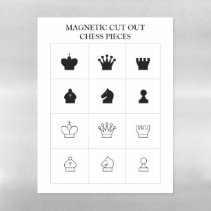 Magnetic cut out chess pieces for wall board game