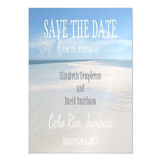 Magnetic Destination Wedding Beach Save the Date Magnetic Card