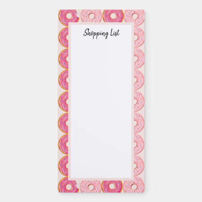 Magnetic Donuts Pink Notepad To-Do List (Front)