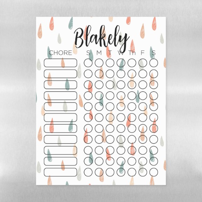 Magnetic Dry Erase Chore Chart Sheet (Vertical)