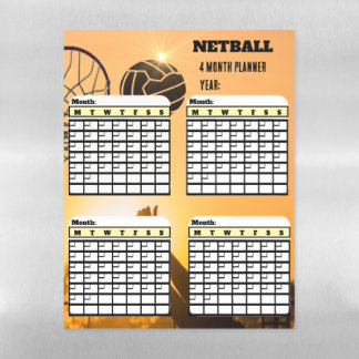 Magnetic Dry Erase Monthly Netball Planner Sheet