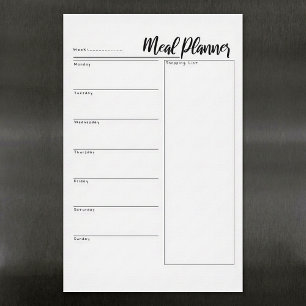 Magnetic Dry Erase Weekly home Meal Planner Sheet