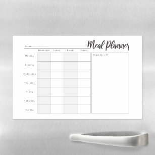 Magnetic Dry Erase Weekly Meal Planner Magnetic Dry Erase Sheet