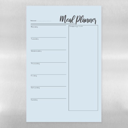 Magnetic Dry Erase Weekly Meal Planner Magnetic Dry Erase Sheet