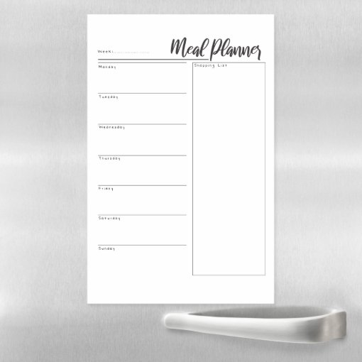 Dry Erase Weekly Meal Planner Dry Erase Sheet Zazzle