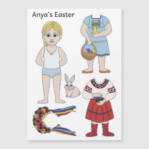 Magnetic Easter Paper Doll Card