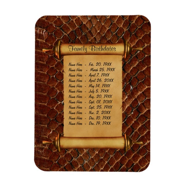 Magnetic Family Birthday Reminder - Customize Magnet (Vertical)