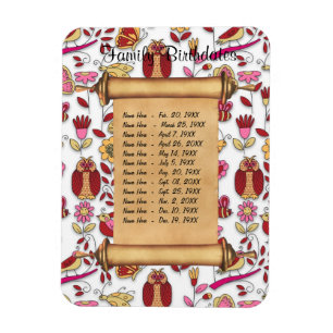 Magnetic Family Birthday Reminder - Customize Magnet