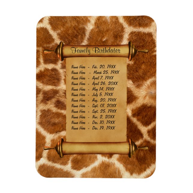 Magnetic Family Birthday Reminder - Customize Magnet (Vertical)