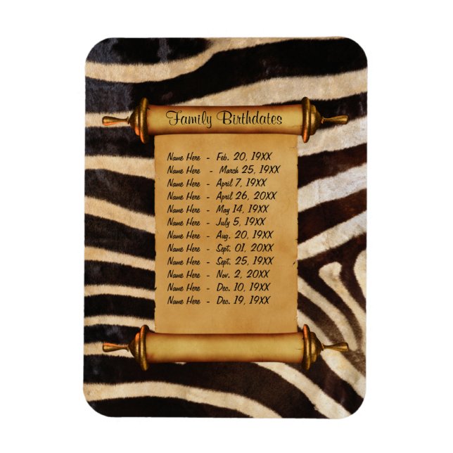 Magnetic Family Birthday Reminder - Customize Magnet (Vertical)
