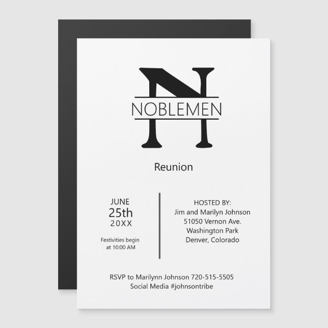 Magnetic Family Reunion Minimal Monogram (Front/Back)