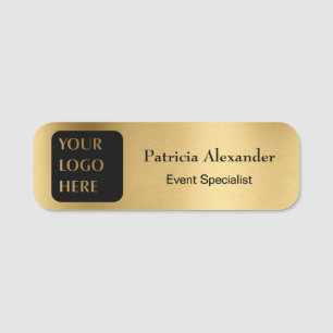 Magnetic Faux Gold Company Logo Name Tag