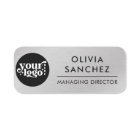 Magnetic Faux Silver Employee Name Tag