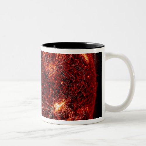Magnetic field lines on the Sun 3 Two_Tone Coffee Mug