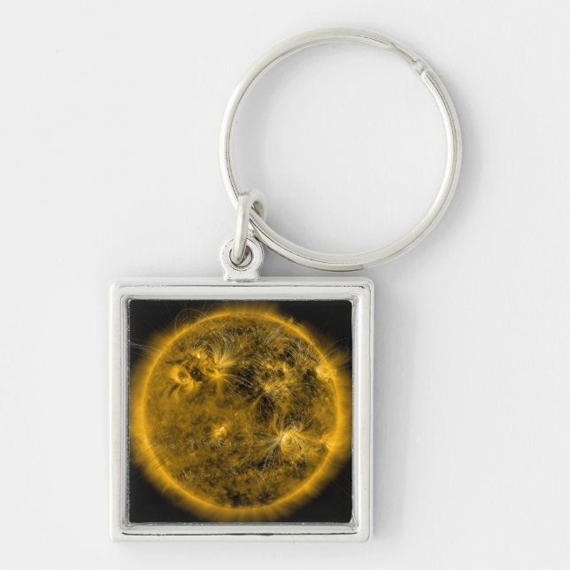 Magnetic field lines on the Sun Keychain (Front)