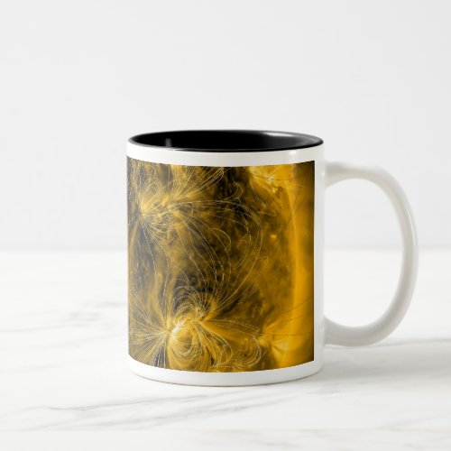Magnetic field lines on the Sun Two_Tone Coffee Mug