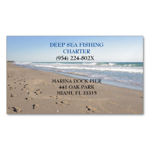 Magnetic fishing charter services business card