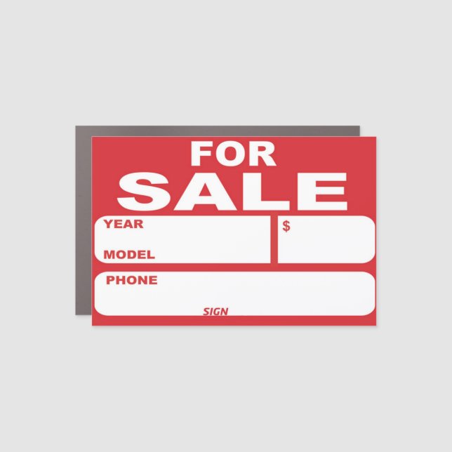 Magnetic For Sale Sign (Front)