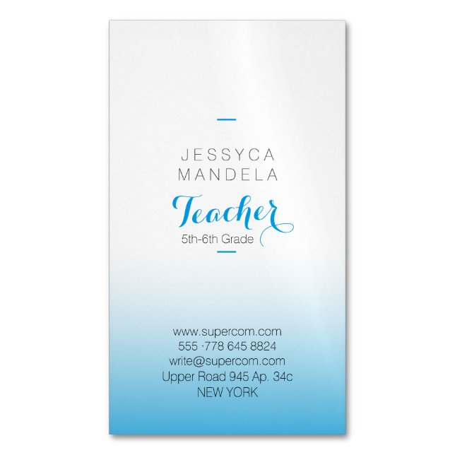 Magnetic for Teachers Business Card (Front Vertical)