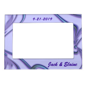 magnetic frame- lavender & blue graphic- customize magnetic picture frame