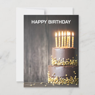 🎂 Magnetic Happy Birthday - 3 Tier Cake & Candles Invitation