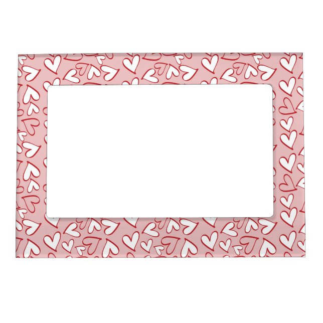  Magnetic Heart Red And White Frame (Front)