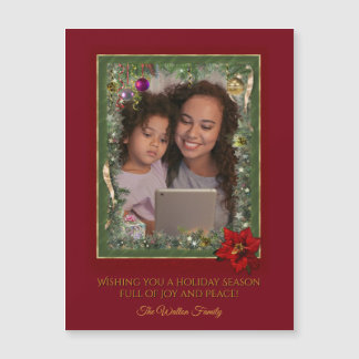 Magnetic Holiday Card with your Photo & Text